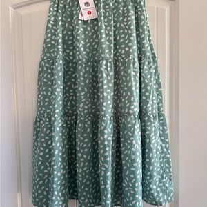 Wonderly Teal and White A-Line Skirt